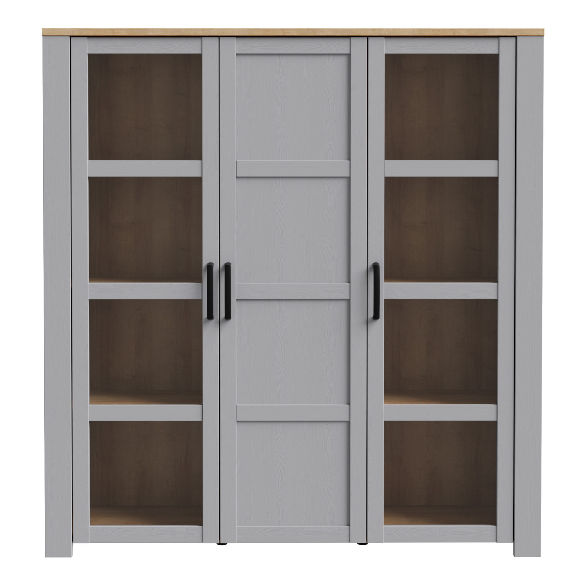 Bohol Large Display Cabinet in Riviera Oak and Grey Oak